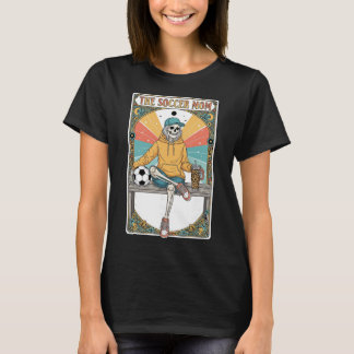 Camiseta Tarjeta de Tarot de Mamá Futbolista Esqueleto Café