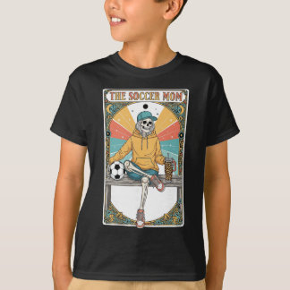 Camiseta Tarjeta de Tarot de Mamá Futbolista Esqueleto Café