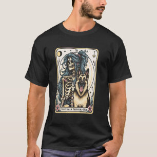 Camiseta Tarjeta de Tarot de Mamá Pastor Alemán Retro Vibra