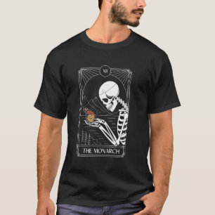 Camiseta Tarjeta de Tarot de Mariposa Monarca Esqueleto Hal