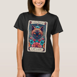 Camiseta Tarjeta de Tarot de Señora Gata sin Hijos 2