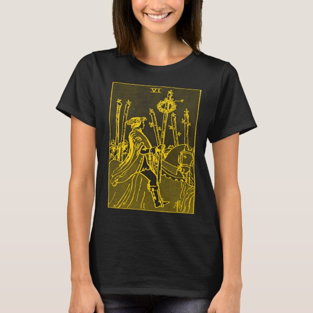 CAMISETA TARJETA DE TAROT DE VINTAGE SIX (Anverso)
