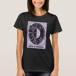 Camiseta Tarjeta de Tarot del Sol y la Luna Cartas Místicas