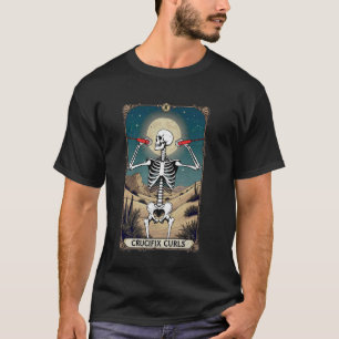 Camiseta Tarjeta de Tarot Divertida Crucifijo Curl Cinturón