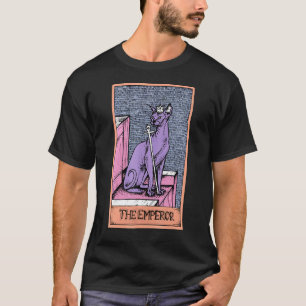 Camiseta Tarjeta de Tarot El Emperador Y Gato Sphynx Gráfic