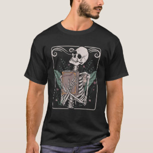 Camiseta Tarjeta de Tarot Esqueleto Nu Gótico Ocultismo Bru