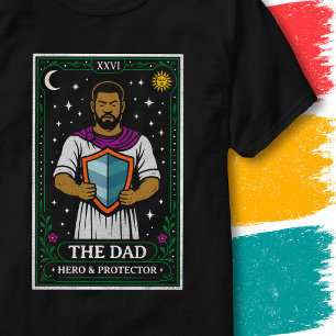 Camiseta Tarjeta de Tarot Padre Héroe Protector Escudo Arte