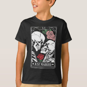 Camiseta Tarjeta de Tarot Recién Casados Pareja de Esquelet