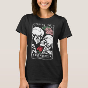 Camiseta Tarjeta de Tarot Recién Casados Pareja de Esquelet