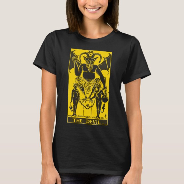 CAMISETA TARJETA DE TAROT VINTAGE EL DIABLO (Anverso)