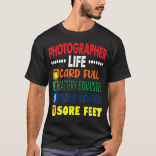 Camiseta Tarjeta de vida para fotógrafo Sensor de suciedad 