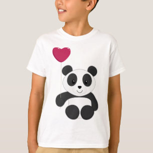 Camiseta Tarjeta del día de San Valentín de la panda