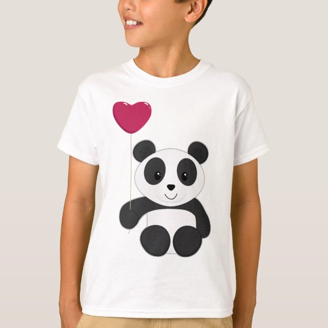 Camiseta Tarjeta del día de San Valentín de la panda (Anverso)