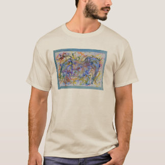 Camiseta Tarjeta del elefante del Squiggle de la acuarela