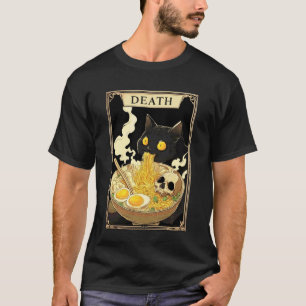 Camiseta Tarjeta divertida de Tarot Muerte Gatito negro Gat