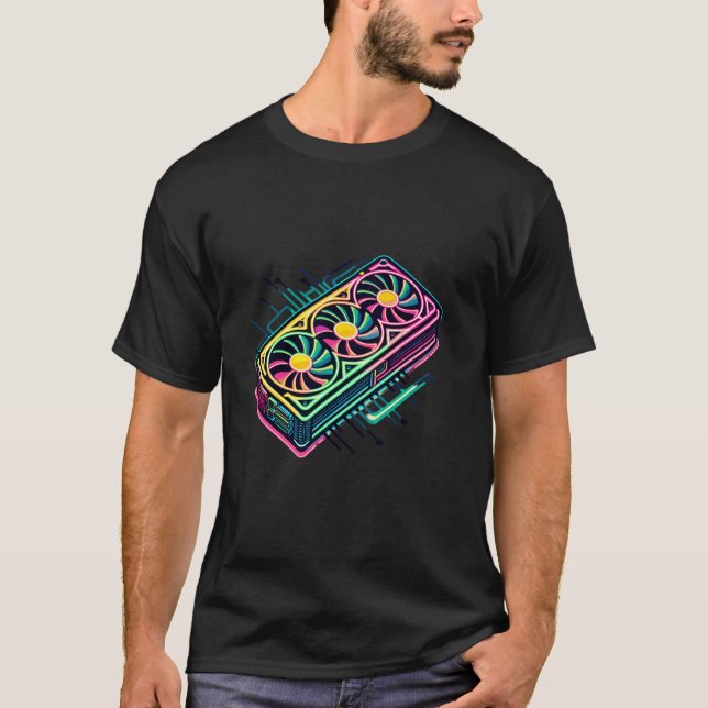 Camiseta Tarjeta gráfica de juegos RGB Gamer de vídeo GPU e (Anverso)