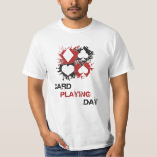 Camiseta Tarjeta Jugando Día Ace Tarjetas Poker Juego de Ca