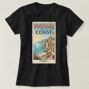 Camiseta Tarjeta postal antigua de la costa Verano italiano
