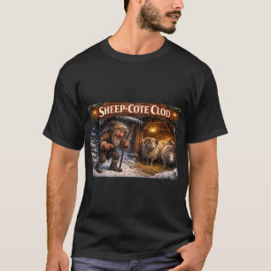 Camiseta Tarjeta postal del Yule Lad islandés Sheep Cote Cl