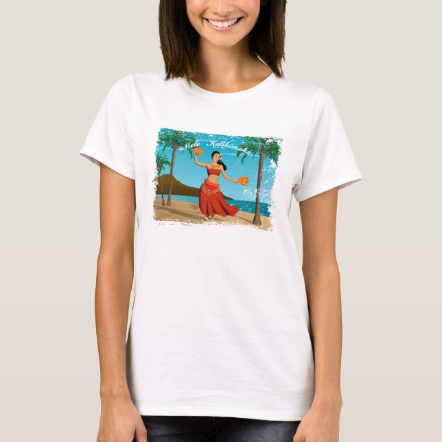 Camiseta Tarjeta postal hawaiana Mele Kalikimaka (Anverso)