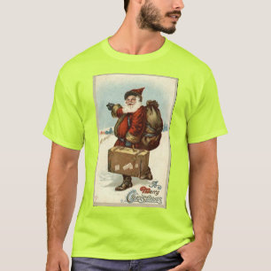 Camiseta Tarjeta postal Santa Clause Suitcase