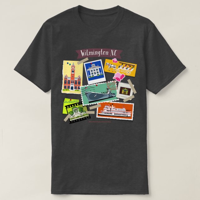 Camiseta Tarjeta postal WILMINGTON NC (Diseño del anverso)