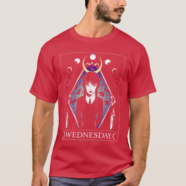Camiseta Tarjeta Premium Miércoles Oscuro Celestial Nevermo (Anverso)