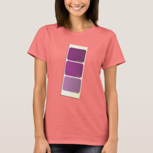 Camiseta Tarjeta púrpura de la muestra de la pintura