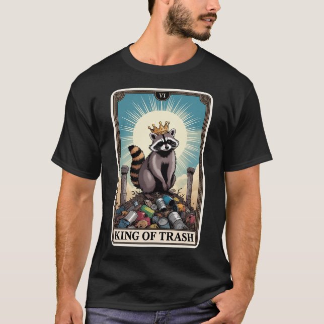 Camiseta Tarjeta Racoon King Of Trash (Anverso)
