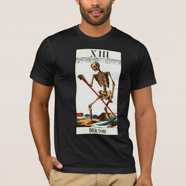 Camiseta Tarjeta T oscuro de la muerte de Tarot (Anverso)