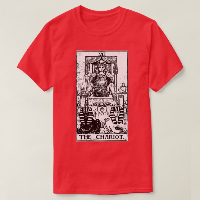 Camiseta Tarjeta Tarot Chariot Mayor adivinanza de la fortu (Diseño del anverso)