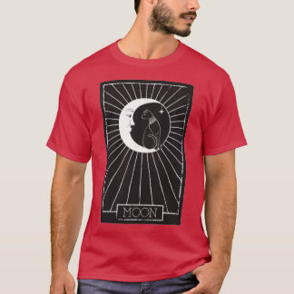 Camiseta Tarjeta Tarot Crescent Moon And Cat Graphic