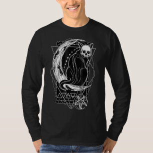 Camiseta Tarjeta Tarot Crescent Moon And Cat Graphic