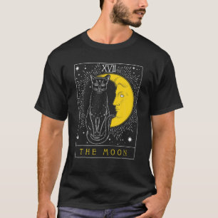 Camiseta Tarjeta Tarot Crescent Moon And Cat Graphic