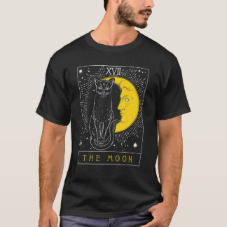 Camiseta Tarjeta Tarot Crescent Moon And Cat Graphic