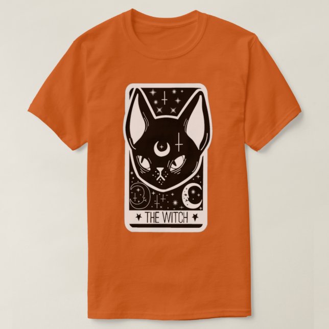 Camiseta Tarjeta Tarot Crescent Moon And Cat Graphic 1 (Diseño del anverso)
