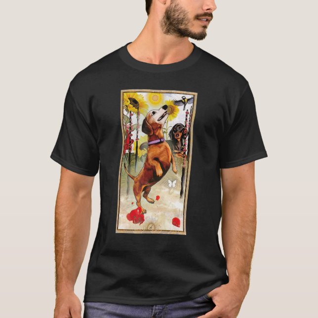 Camiseta Tarjeta Tarot Cuatro de las varas y el gráfico cós (Anverso)