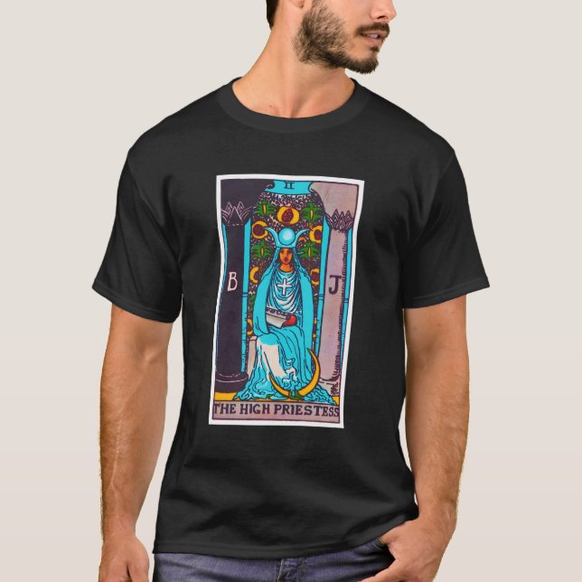Camiseta Tarjeta Tarot de alta sacerdotisa Metáfisis oculta (Anverso)