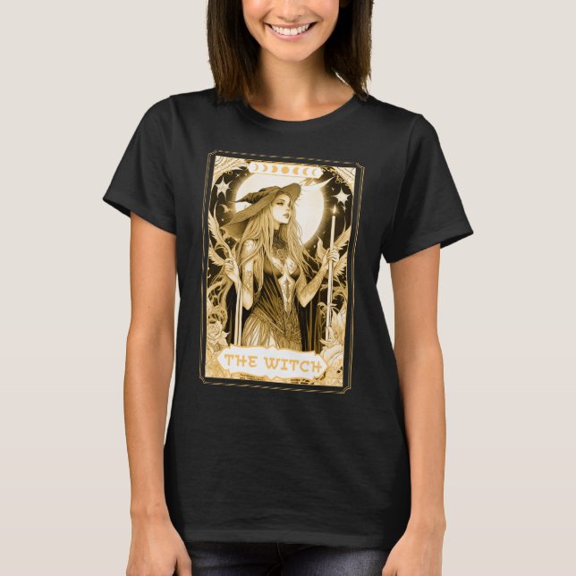 Camiseta Tarjeta Tarot de Bruja Oscura Magic Boho Mystic Ce (Anverso)