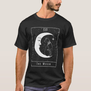 Camiseta Tarjeta Tarot De Creciente De Luna De Gato Oc Vint