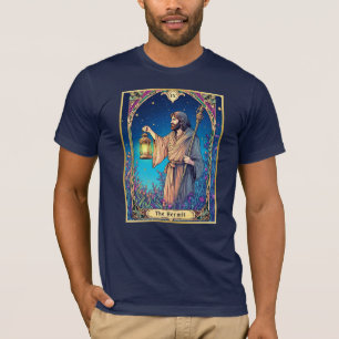 Camiseta Tarjeta Tarot de estilo Art Nouveau, The Hermit