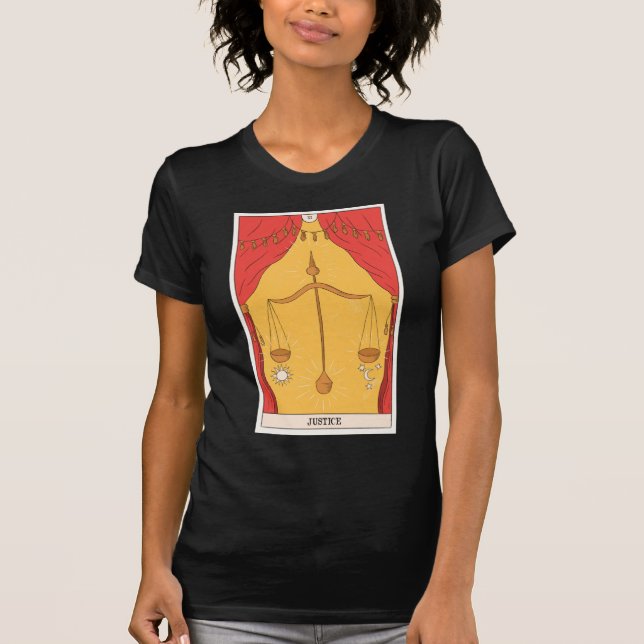 Camiseta Tarjeta tarot de justicia diseño moderno Major Arc (Anverso)