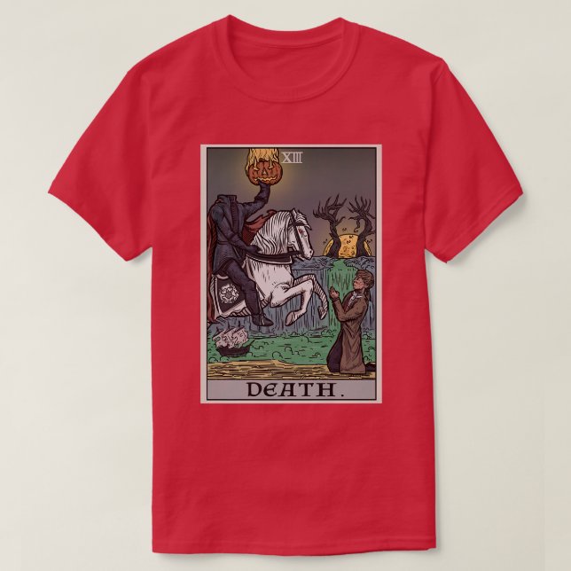 Camiseta Tarjeta Tarot de Muerte Cabecera Caballo Gótico Sp (Diseño del anverso)