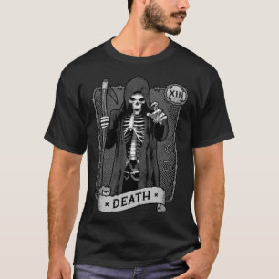 Camiseta Tarjeta Tarot de Muerte Occult Dark Grim Astrologí