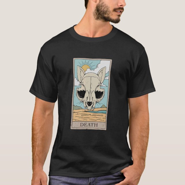 Camiseta Tarjeta Tarot de muerte por gato para lector de ta (Anverso)