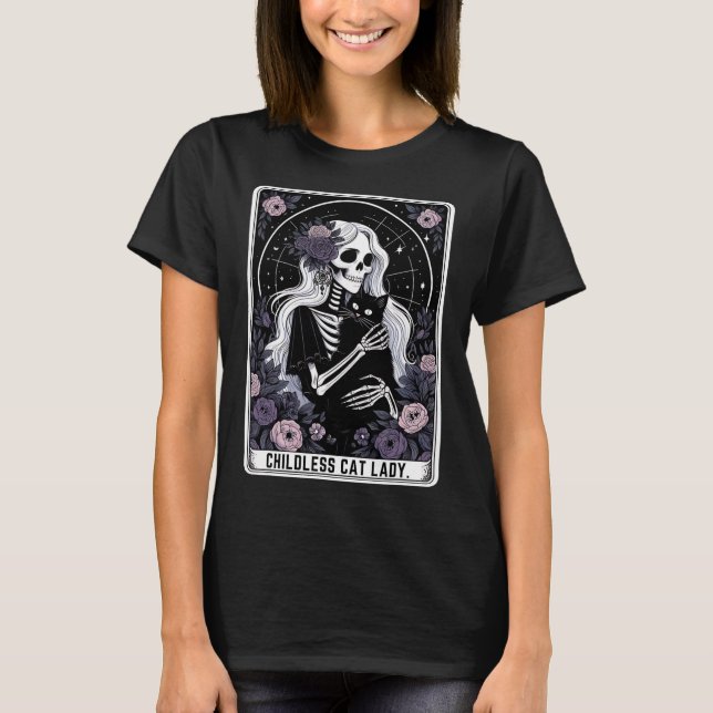 Camiseta Tarjeta Tarot De Skeleton Gótica De La Señora Del  (Anverso)