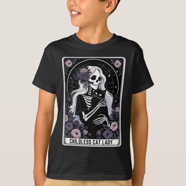 Camiseta Tarjeta Tarot De Skeleton Gótica De La Señora Del  (Anverso)