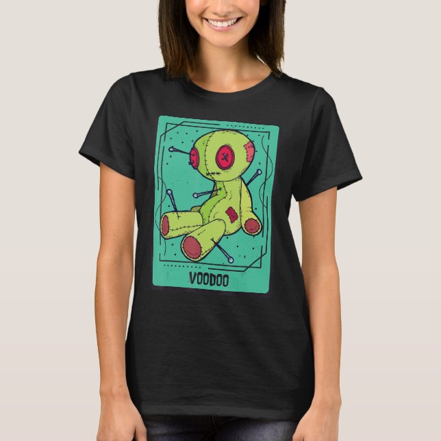 Camiseta Tarjeta Tarot de Voodoo oculta tarjetas místicas (Anverso)
