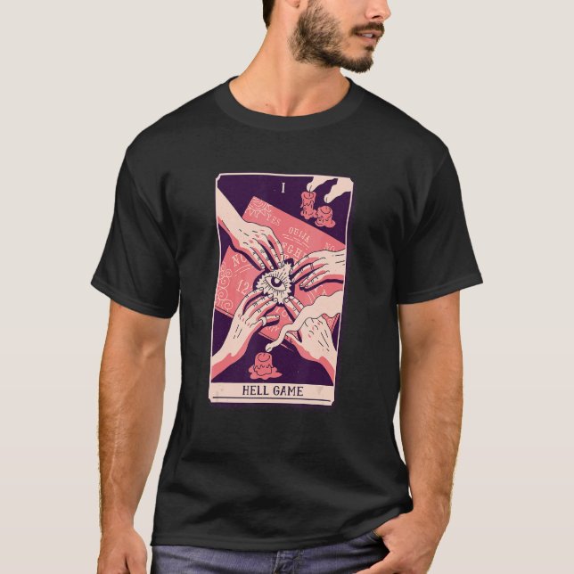Camiseta Tarjeta Tarot del diablo del juego del infierno (Anverso)