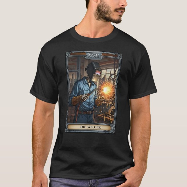 Camiseta Tarjeta tarot del esqueleto de soldadura (Anverso)